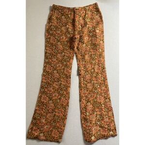 Oilily Flowered Brown Women's Pants Sz 40 Trousers Retro Hippie Boho
